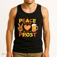 Cute Oktoberfest Costume Peace Love Prost Prost Oktoberfest Tank Top thumb 3