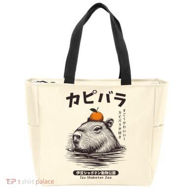 Capybara Onsen Capybara With Orange Capybara Lovers Tote Bag