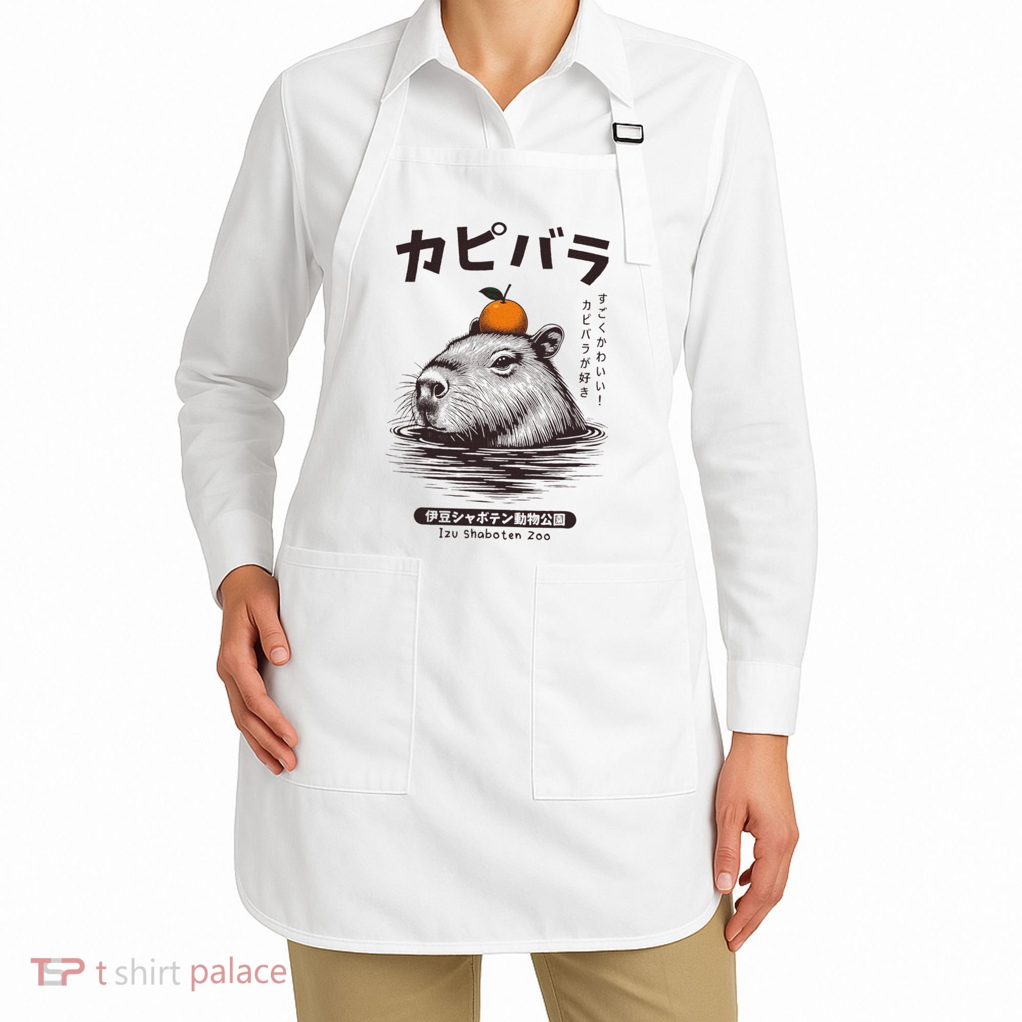 Capybara Onsen Capybara With Orange Capybara Lovers Apron