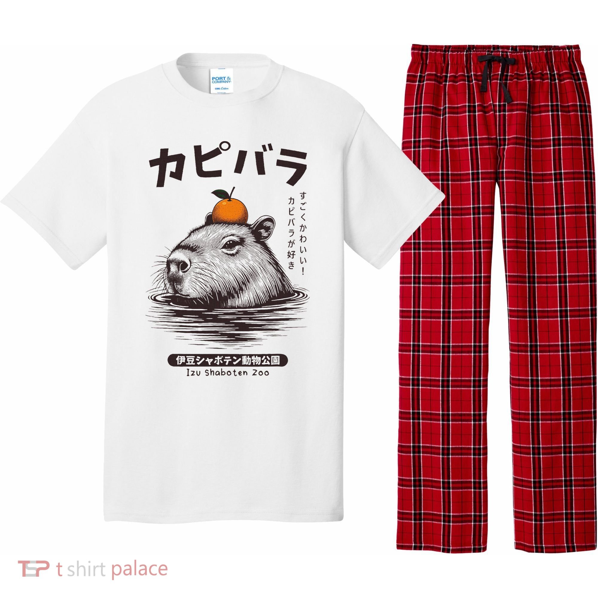 Capybara Onsen Capybara With Orange Capybara Lovers Pajama Set