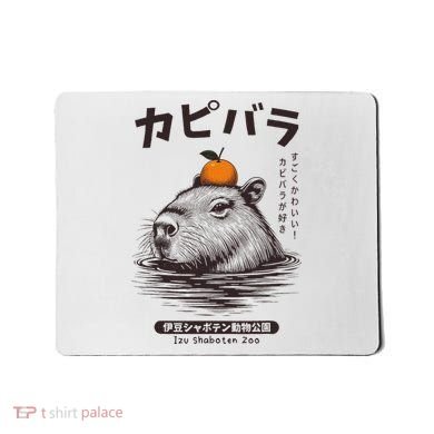 Capybara Onsen Capybara With Orange Capybara Lovers Mousepad