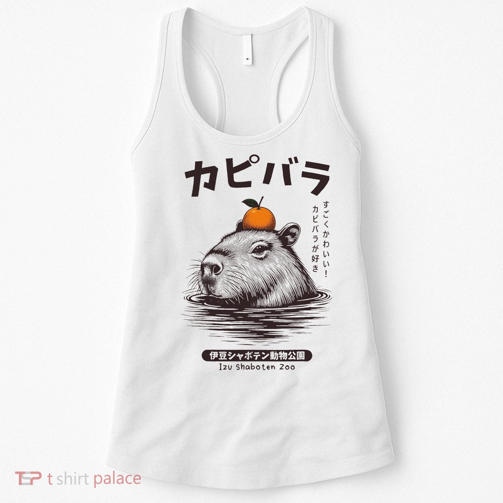 Capybara Onsen Capybara With Orange Capybara Lovers Women's Tank Top