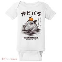 Capybara Onsen Capybara With Orange Capybara Lovers Baby Bodysuit thumb 0