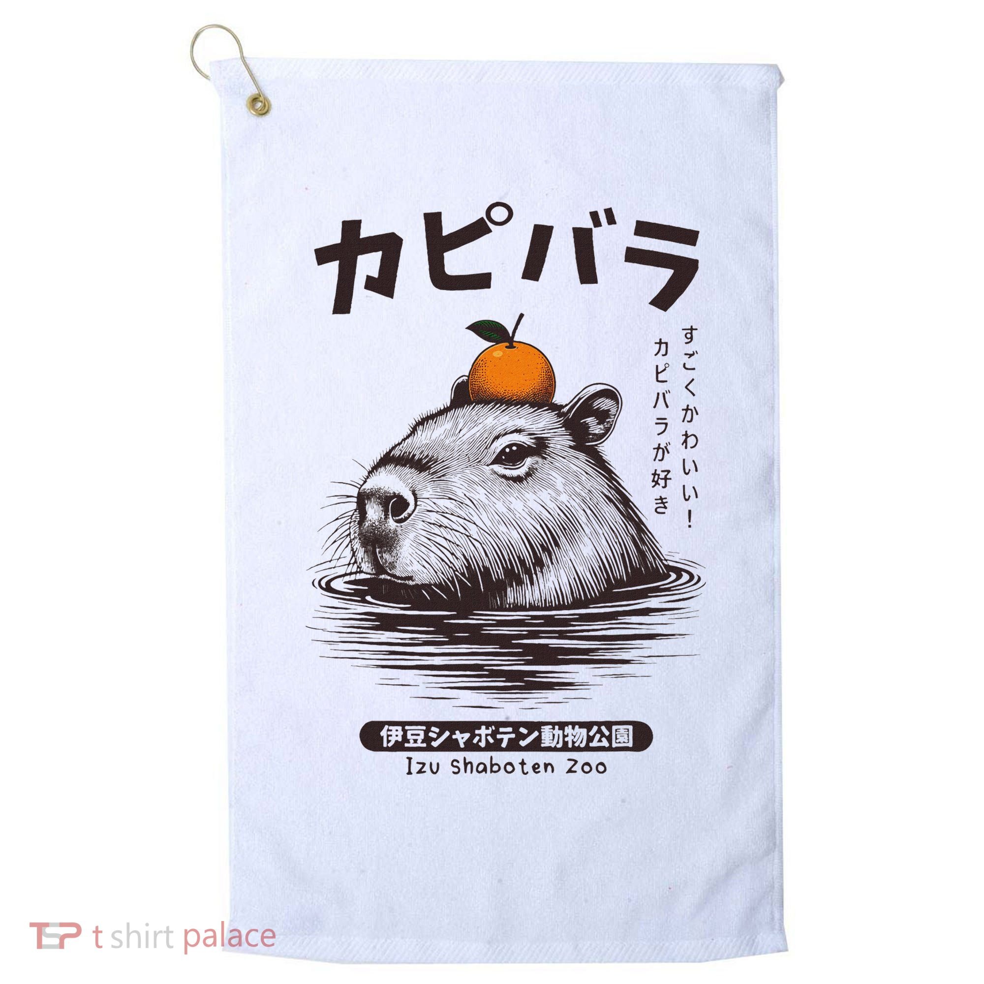 Capybara Onsen Capybara With Orange Capybara Lovers Golf Towel