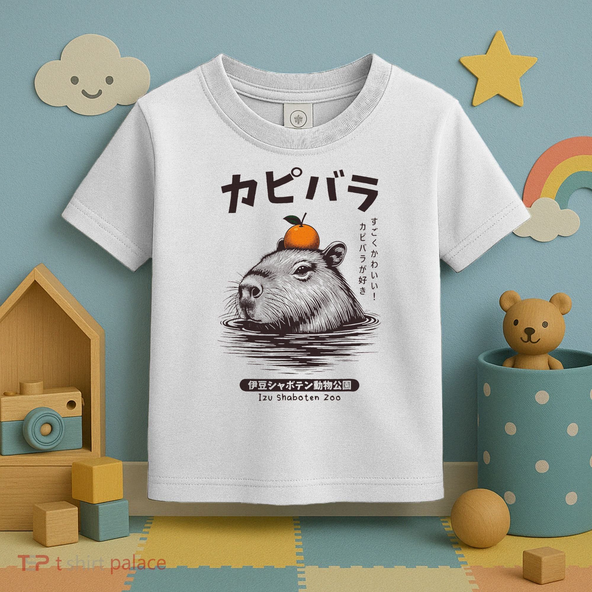 Capybara Onsen Capybara With Orange Capybara Lovers Toddler T-Shirt