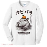 Capybara Onsen Capybara With Orange Capybara Lovers Kids Long Sleeve Shirt thumb 0
