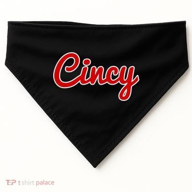 Cincinnati Ohio Classic Red Script Cincy City Gift USA-Made Doggie Bandana