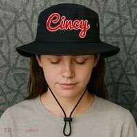 Cincinnati Ohio Classic Red Script Cincy City Gift Bucket Hat thumb 3