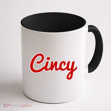 Cincinnati Ohio Classic Red Script Cincy City Gift Coffee Mug back