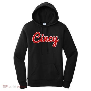 Cincinnati Ohio Classic Red Script Cincy City Gift Women's Hoodie