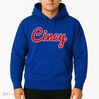 Cincinnati Ohio Classic Red Script Cincy City Gift Hoodie thumb 2
