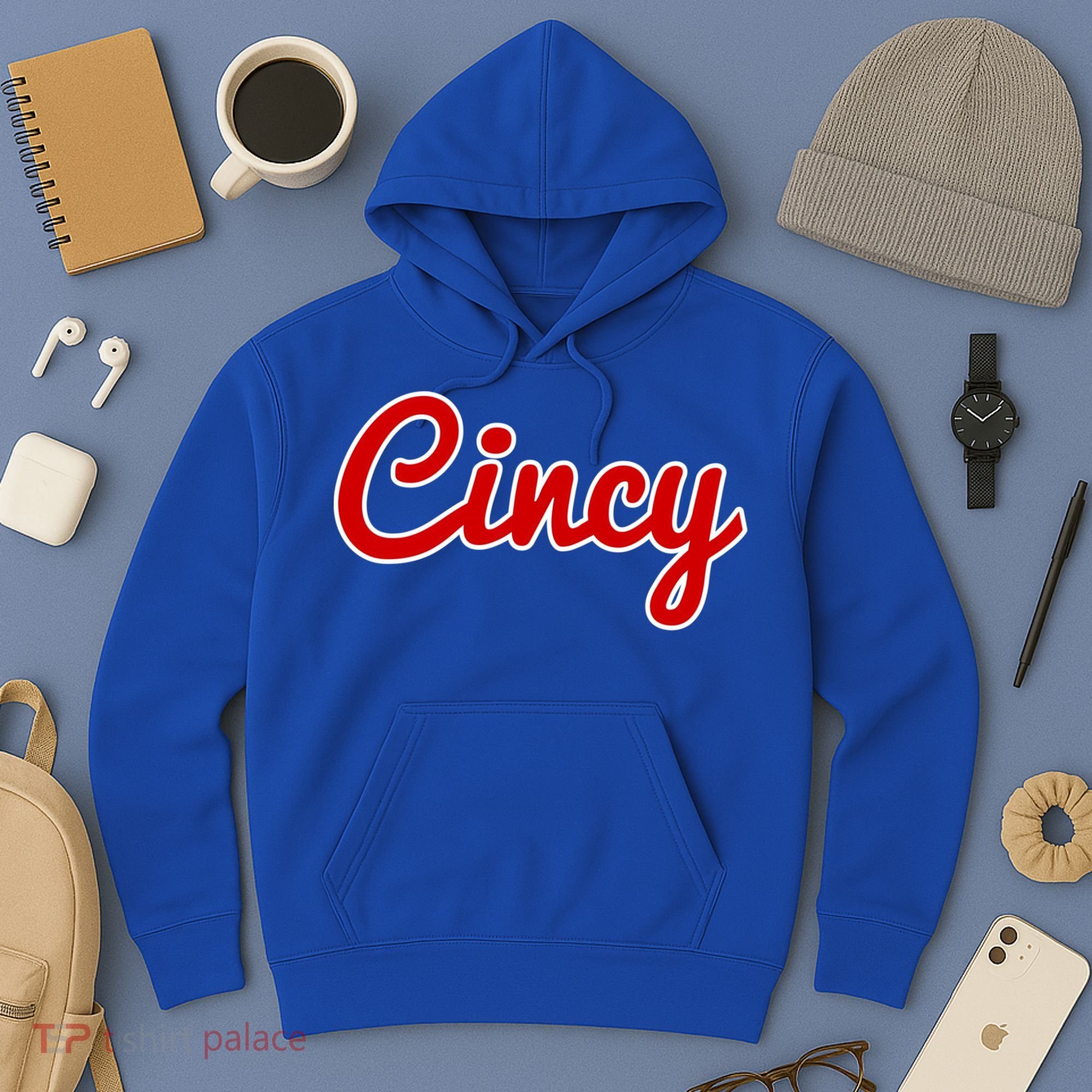 Cincinnati Ohio Classic Red Script Cincy City Gift Hoodie
