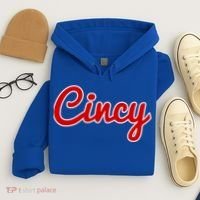 Cincinnati Ohio Classic Red Script Cincy City Gift Hoodie thumb 4