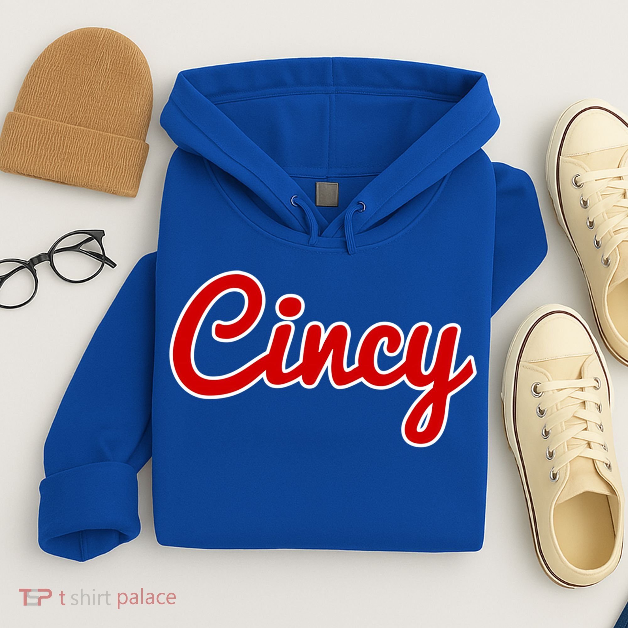 Cincinnati Ohio Classic Red Script Cincy City Gift Hoodie