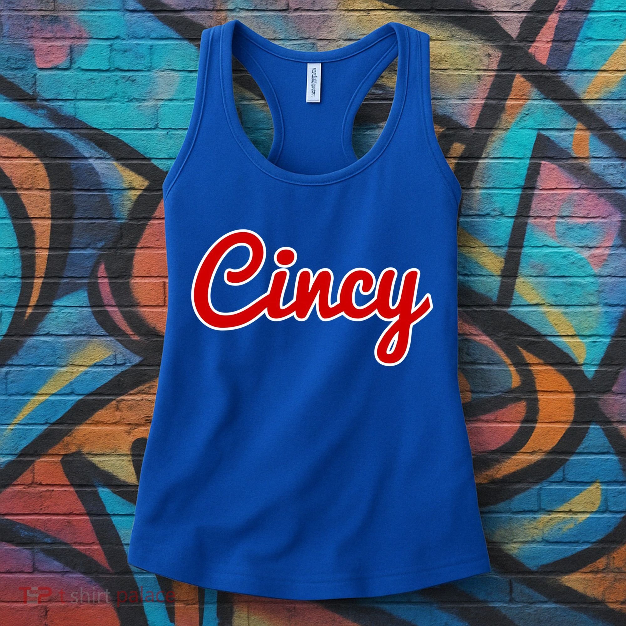 Cincinnati Ohio Classic Red Script Cincy City Gift Women's Tank Top