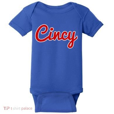 Cincinnati Ohio Classic Red Script Cincy City Gift Baby Bodysuit