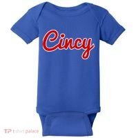 Cincinnati Ohio Classic Red Script Cincy City Gift Baby Bodysuit thumb 0