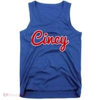 Cincinnati Ohio Classic Red Script Cincy City Gift Tank Top thumb 0