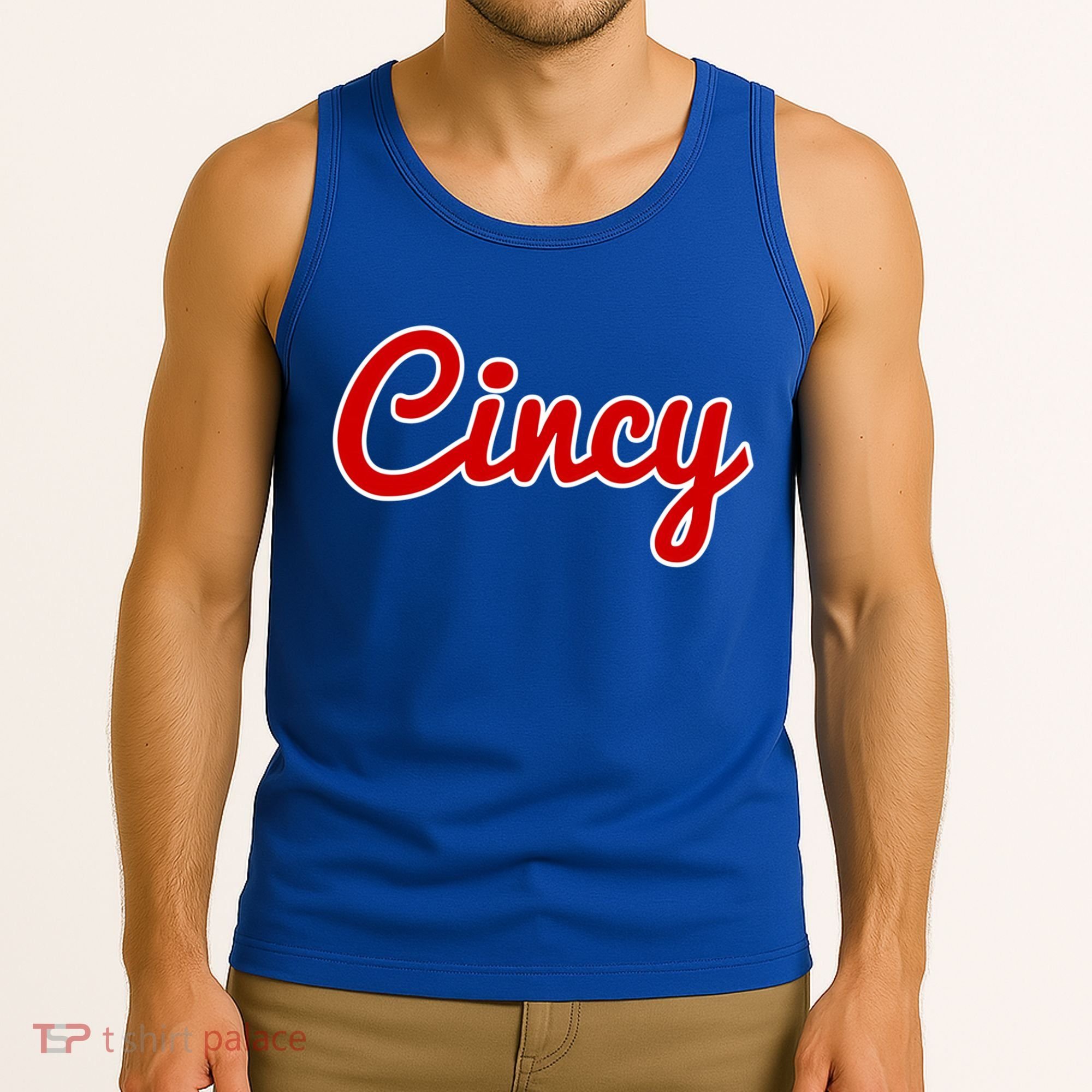 Cincinnati Ohio Classic Red Script Cincy City Gift Tank Top