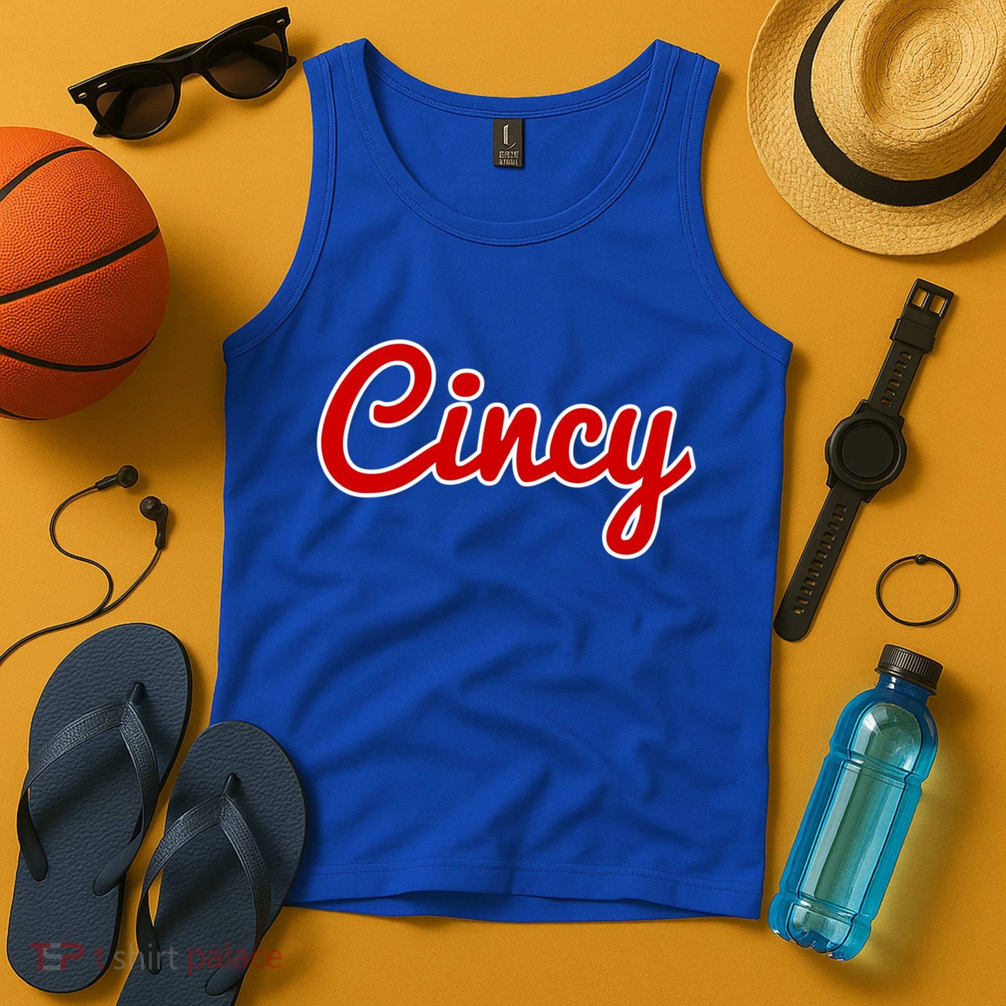 Cincinnati Ohio Classic Red Script Cincy City Gift Tank Top