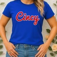 Cincinnati Ohio Classic Red Script Cincy City Gift Women's T-Shirt thumb 2