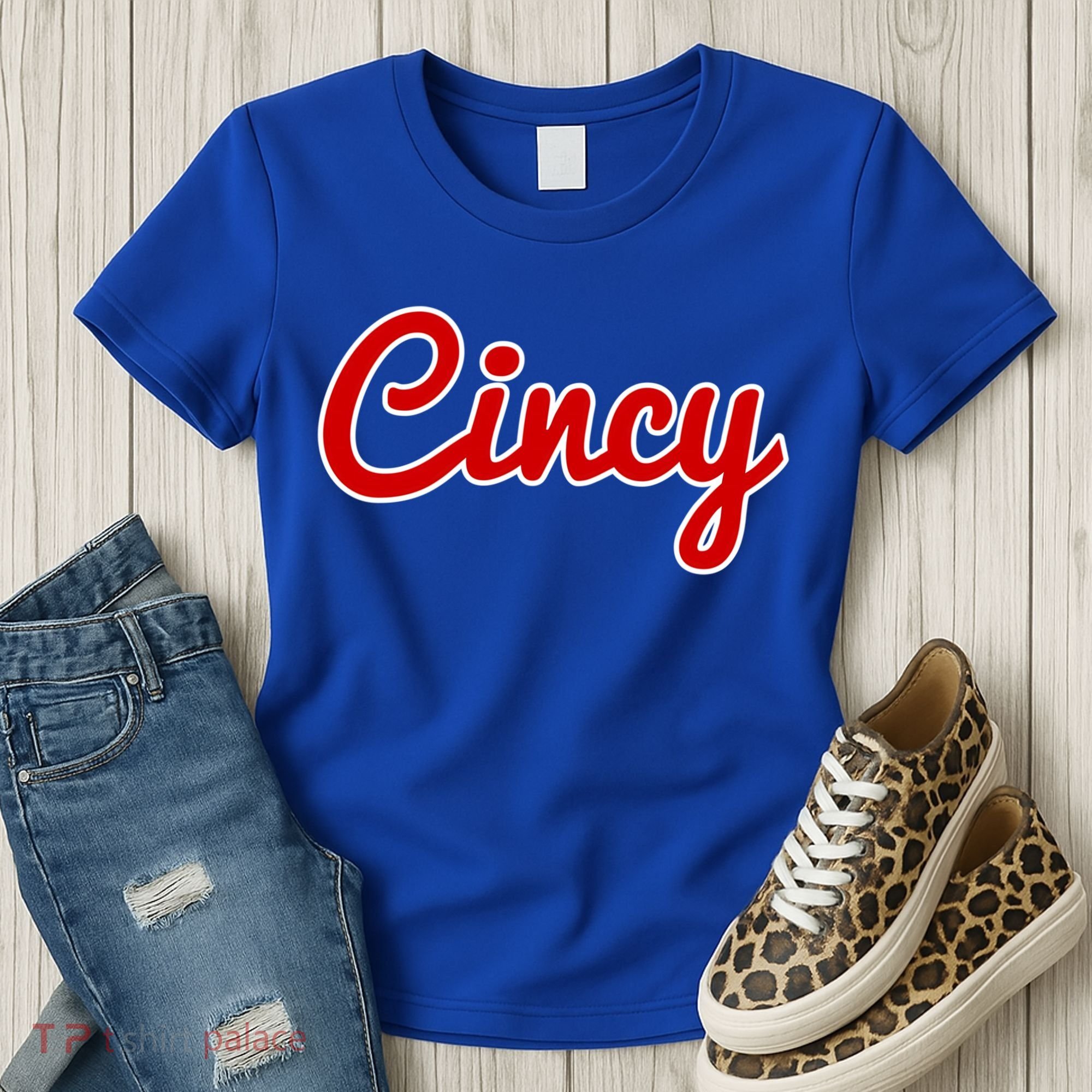 Cincinnati Ohio Classic Red Script Cincy City Gift Women's T-Shirt
