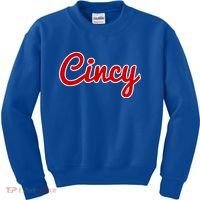 Cincinnati Ohio Classic Red Script Cincy City Gift Kids Sweatshirt thumb 0