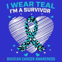 Cute Ovarian Cancer Awareness Products Cheetah Teal Survivor Gift Hoodie thumb 2