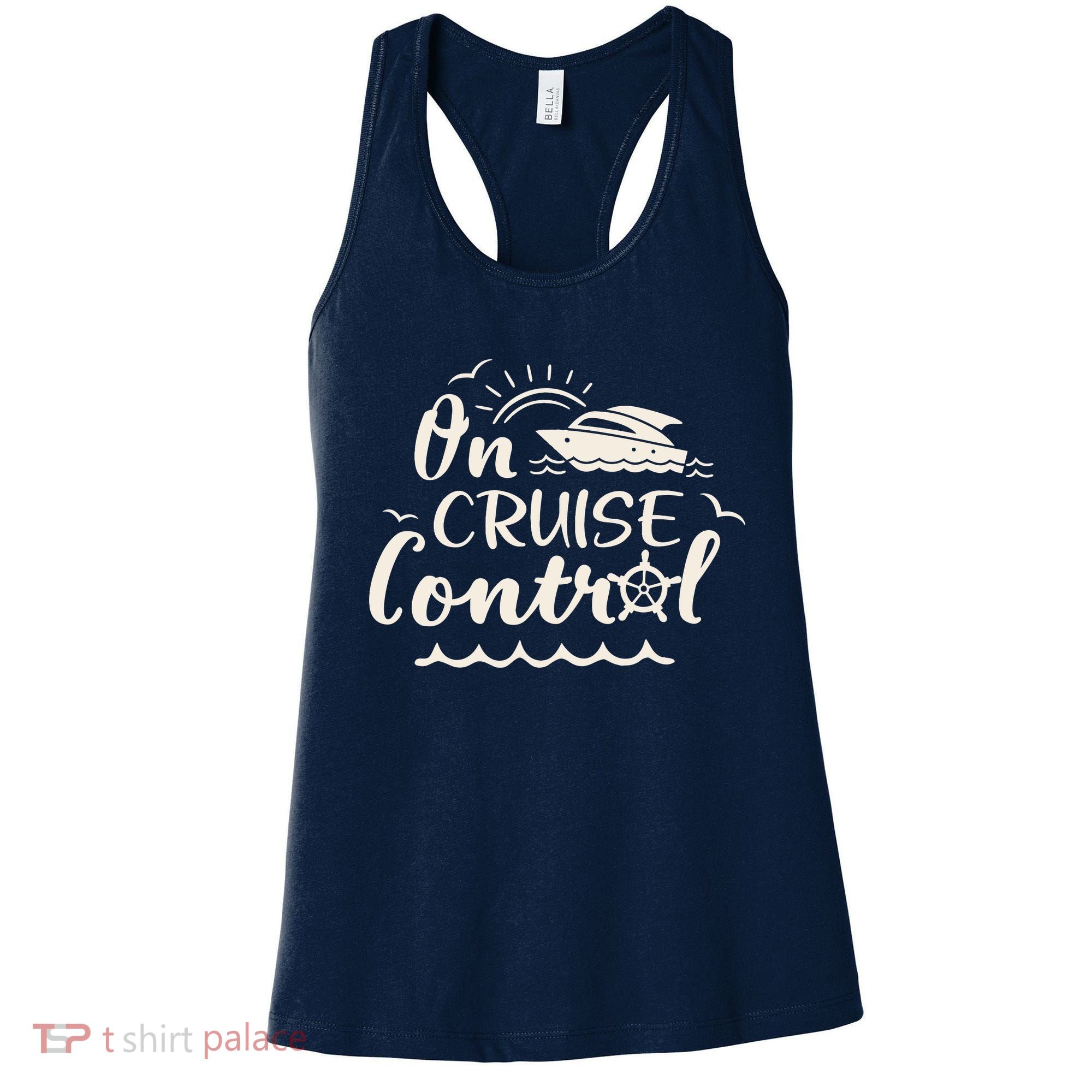 Cruise On Control Funny Boat Cruising Travel Summer Vacation Women's Tank Top