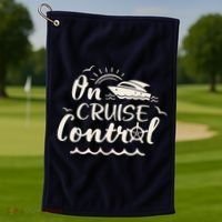 Cruise On Control Funny Boat Cruising Travel Summer Vacation Golf Towel thumb 1