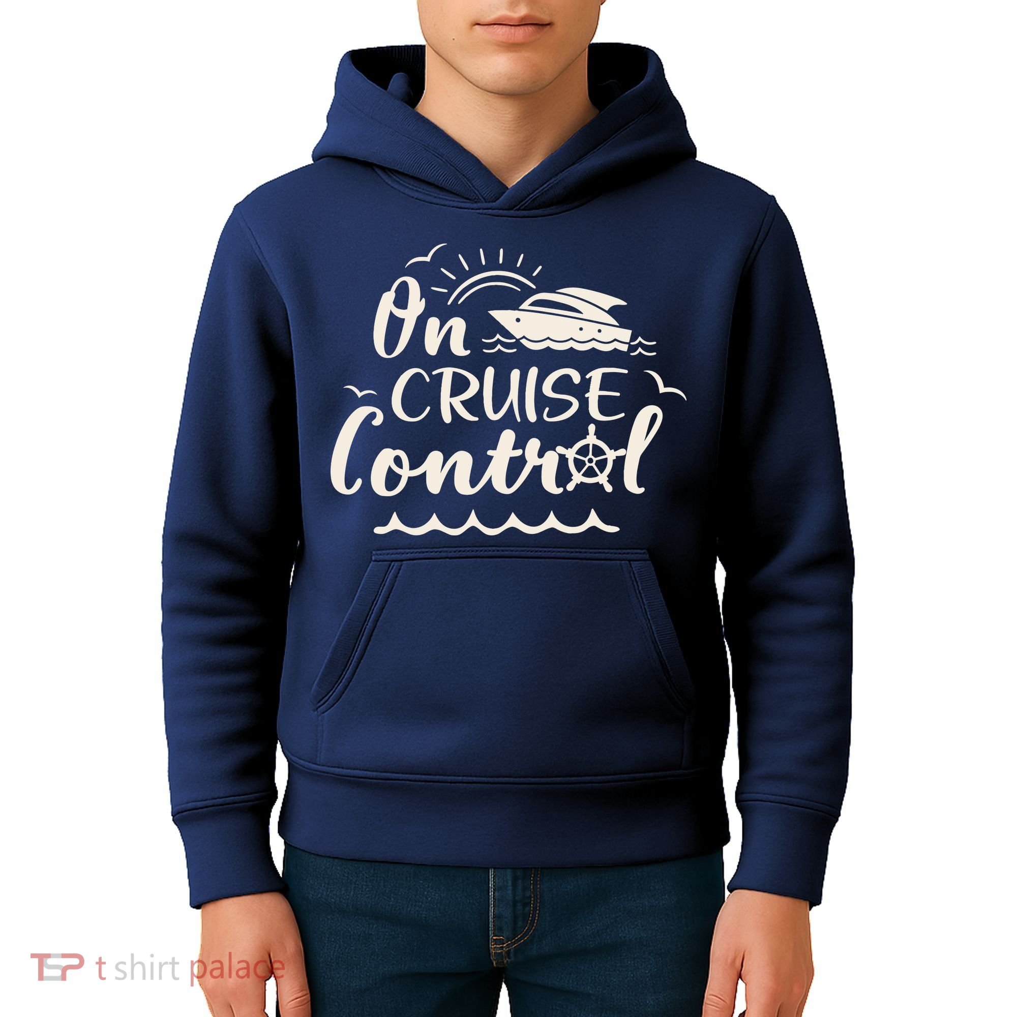 Cruise On Control Funny Boat Cruising Travel Summer Vacation Kids Hoodie