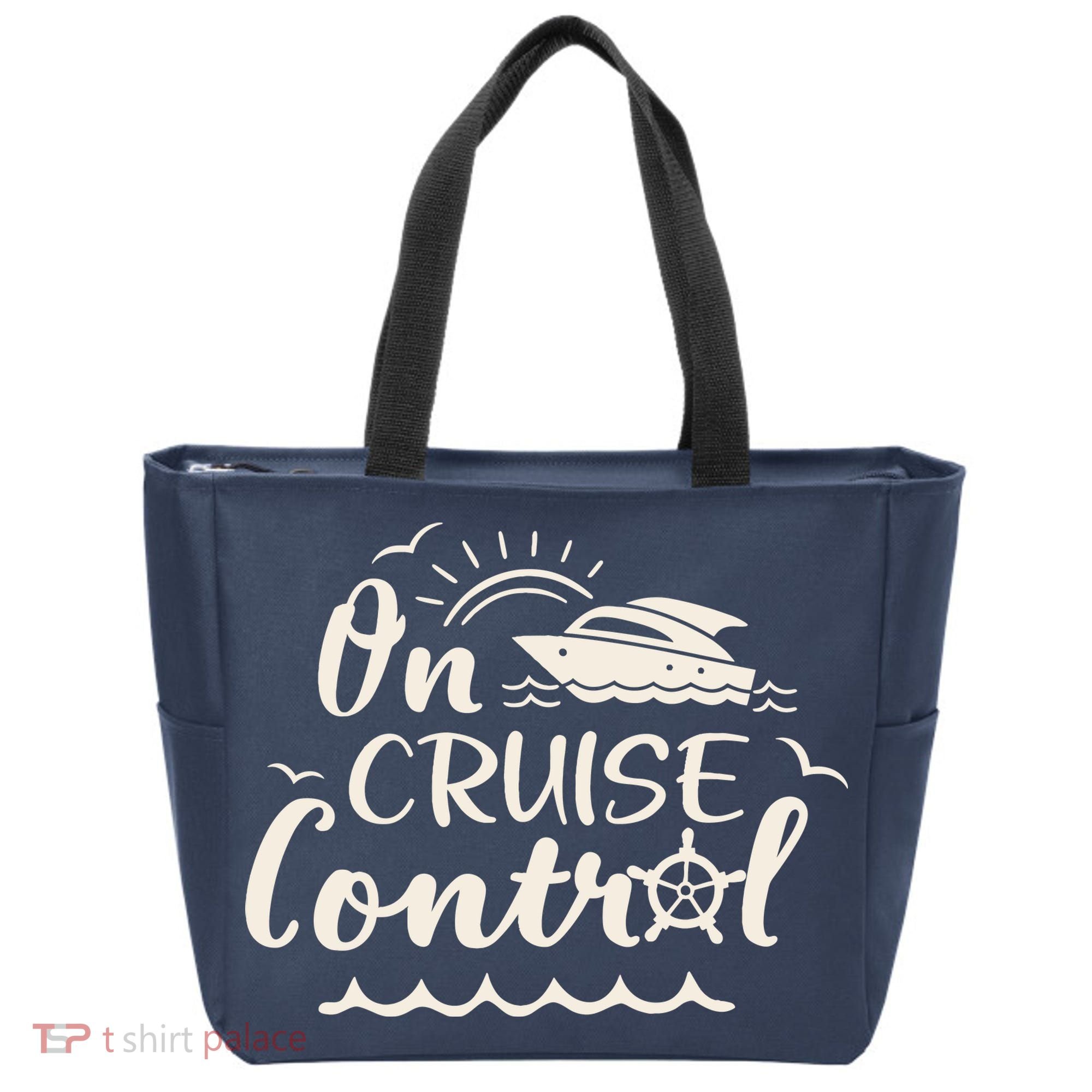 Cruise On Control Funny Boat Cruising Travel Summer Vacation Tote Bag