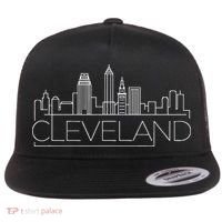 Cleveland Ohio City Skyline Flat Bill Trucker Hat thumb 0