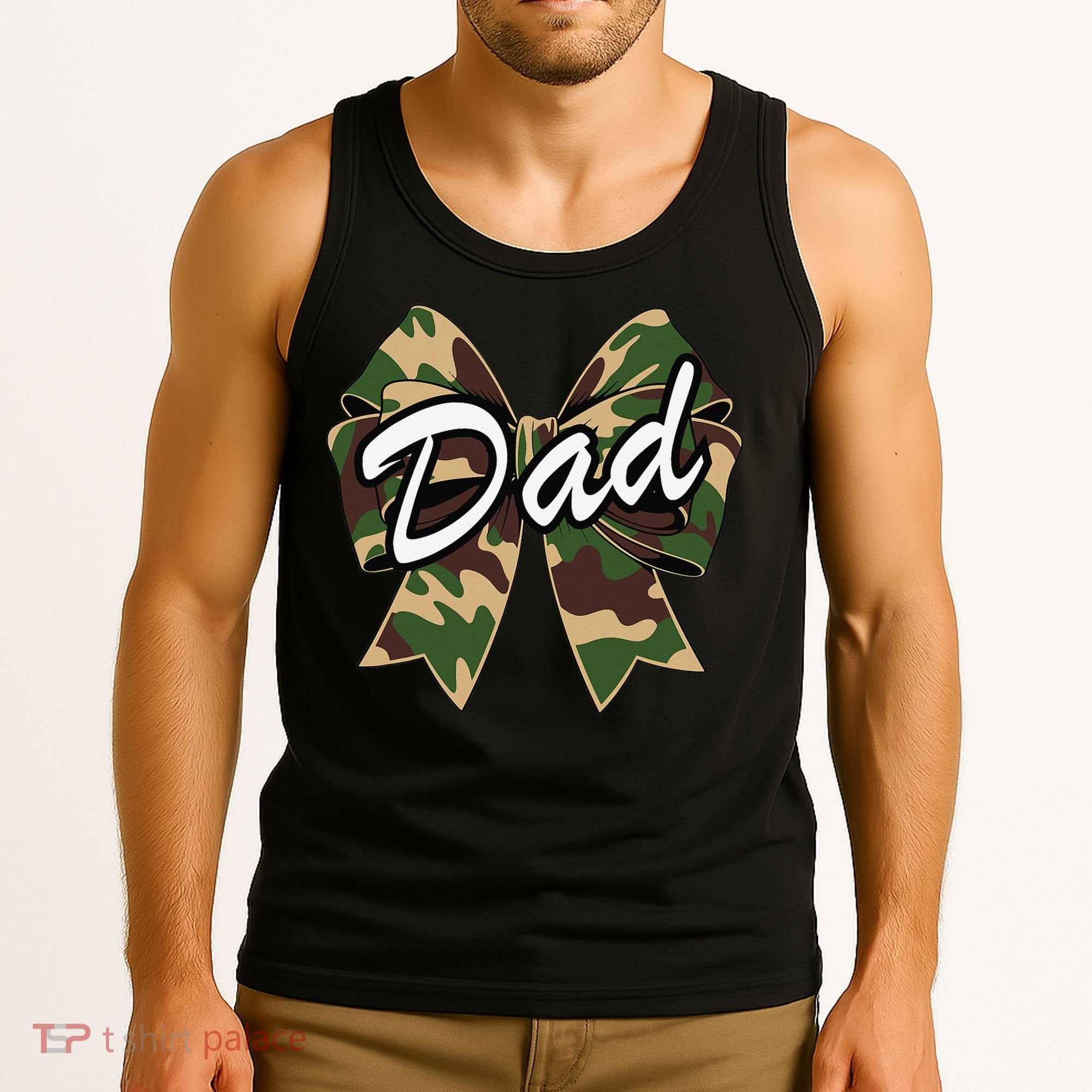 Camouflage Old Camo Dad Coquette Bow Duck Hunting Tank Top