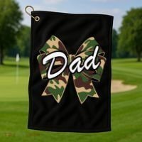 Camouflage Old Camo Dad Coquette Bow Duck Hunting Golf Towel thumb 1