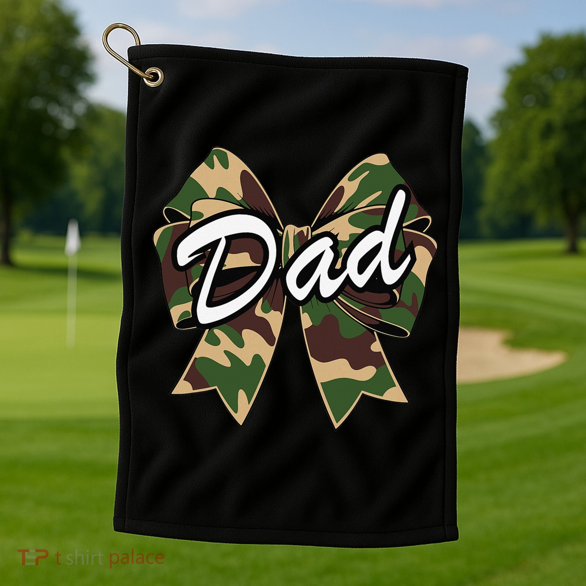Camouflage Old Camo Dad Coquette Bow Duck Hunting Golf Towel