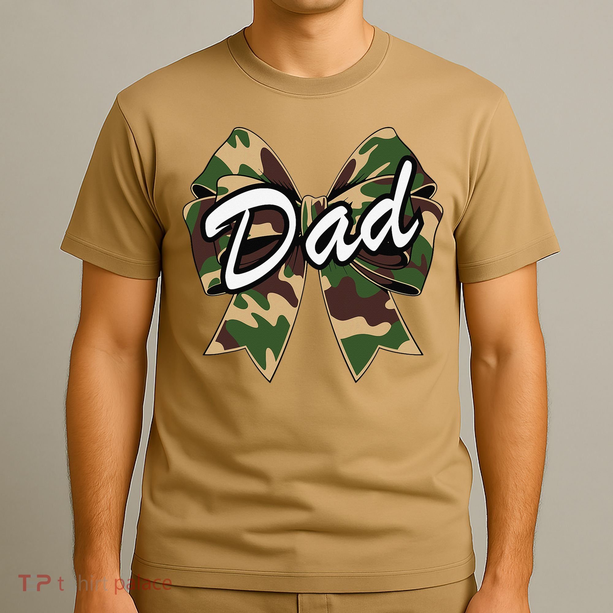 Camouflage Old Camo Dad Coquette Bow Duck Hunting T-Shirt