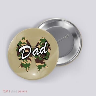 Camouflage Old Camo Dad Coquette Bow Duck Hunting Button