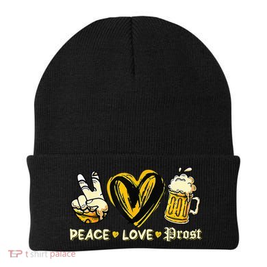 Cute Oktoberfest Costume Peace Love Prost Prost Oktoberfest Beanie