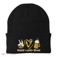 Cute Oktoberfest Costume Peace Love Prost Prost Oktoberfest Beanie thumb 0