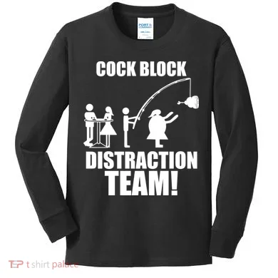 Cock Block Distraction Team Kids Long Sleeve Shirt