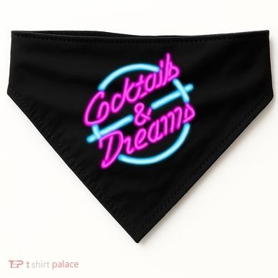 Cocktails And Dreams Retro 80s USA-Made Doggie Bandana
