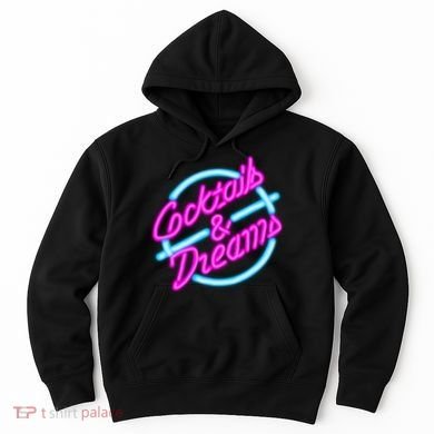 Cocktails And Dreams Retro 80s Hoodie