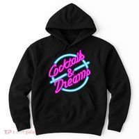 Cocktails And Dreams Retro 80s Hoodie thumb 0