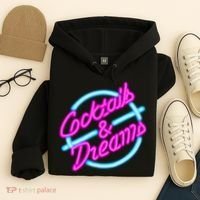 Cocktails And Dreams Retro 80s Hoodie thumb 4