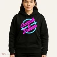 Cocktails And Dreams Retro 80s Hoodie thumb 5
