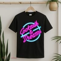 Cocktails And Dreams Retro 80s T-Shirt thumb 2