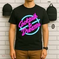 Cocktails And Dreams Retro 80s T-Shirt thumb 6