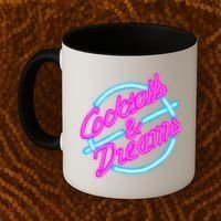 Cocktails And Dreams Retro 80s Coffee Mug thumb 2
