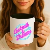Cocktails And Dreams Retro 80s Coffee Mug thumb 3